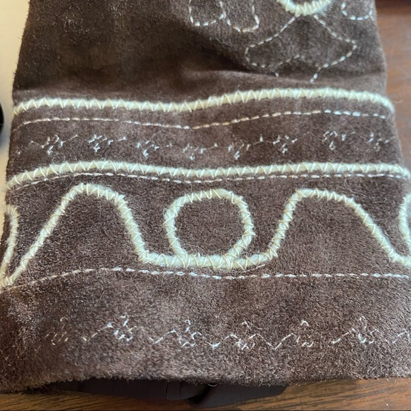 Nordstrom Leather Embroidered Blazer Brown Medium - Picture 6 of 10